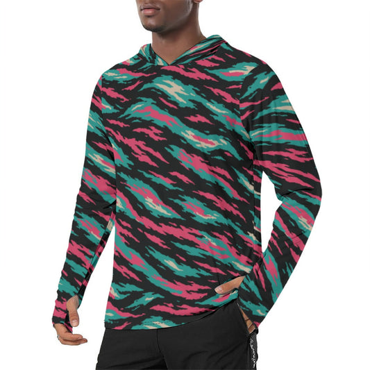 Miami Lizard CAMO Mens Sunscreen Sports Hoodie With Thumb Holes - Hoodies