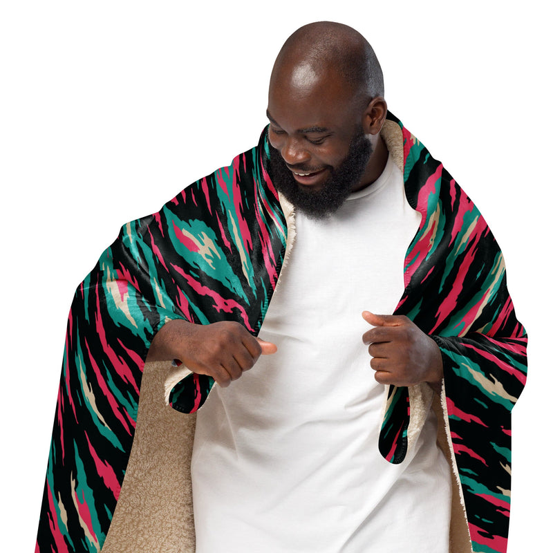 Lizard Miami Vice CAMO Sherpa Blanket