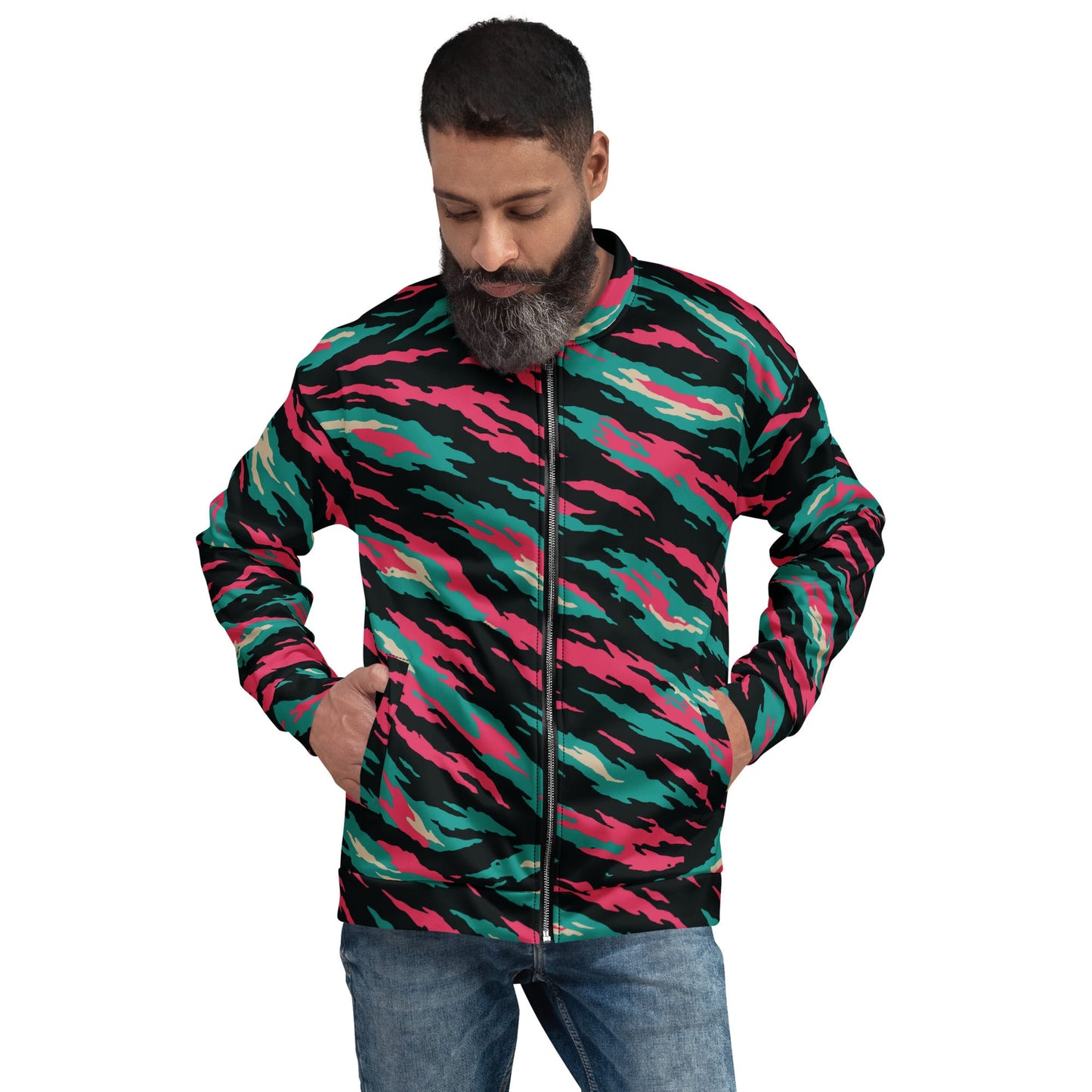 Miami Lizard CAMO Unisex Bomber Jacket - XS