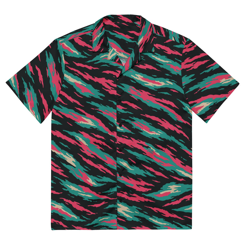 Lizard Miami Vice CAMO Unisex Short-Sleeve Button Shirt - 2XS - Button-Up