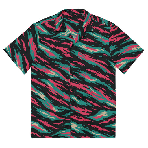 Lizard Miami Vice CAMO Unisex Short-Sleeve Button Shirt - 2XS - Button-Up