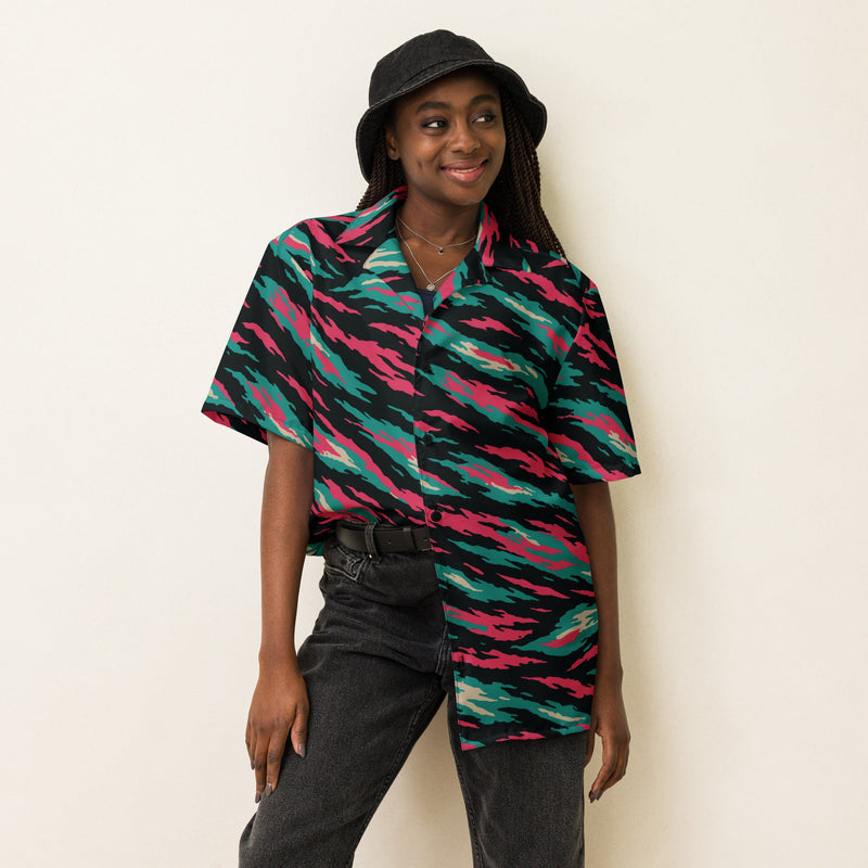 Lizard Miami Vice CAMO Unisex Short-Sleeve Button Shirt - Button-Up