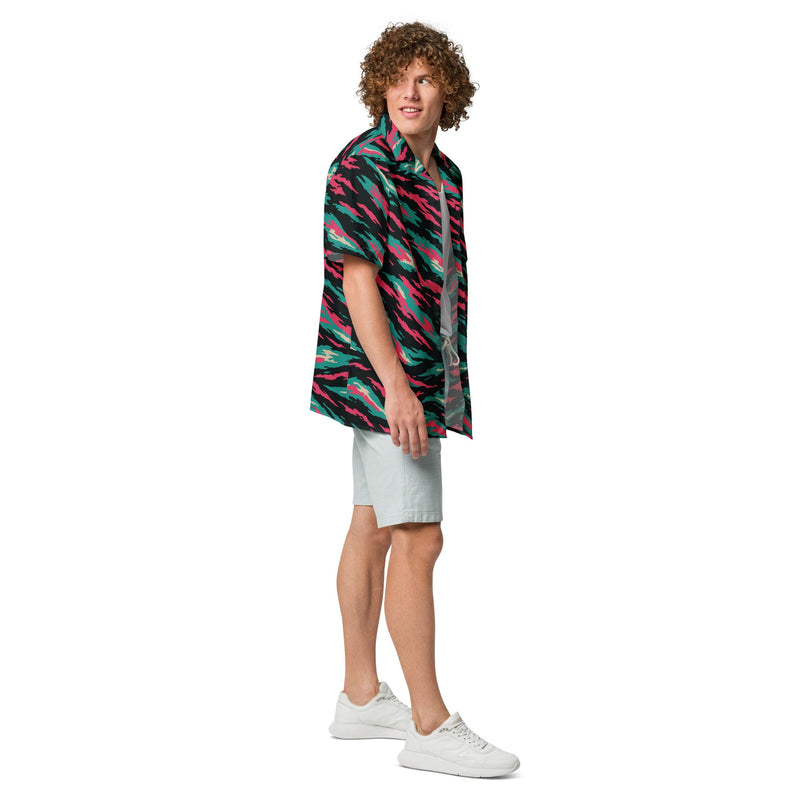 Lizard Miami Vice CAMO Unisex Short-Sleeve Button Shirt - Button-Up