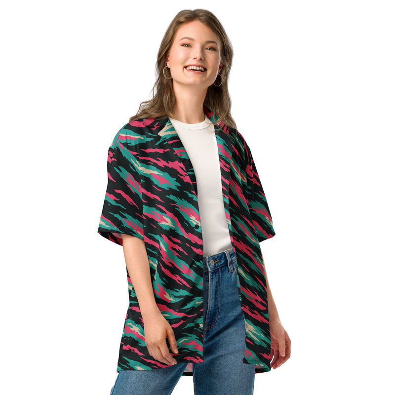 Lizard Miami Vice CAMO Unisex Short-Sleeve Button Shirt - Button-Up
