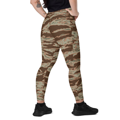 Miami Tiger Stripe Arid CAMO Leggings with pockets - 2XS - Womens With Pockets