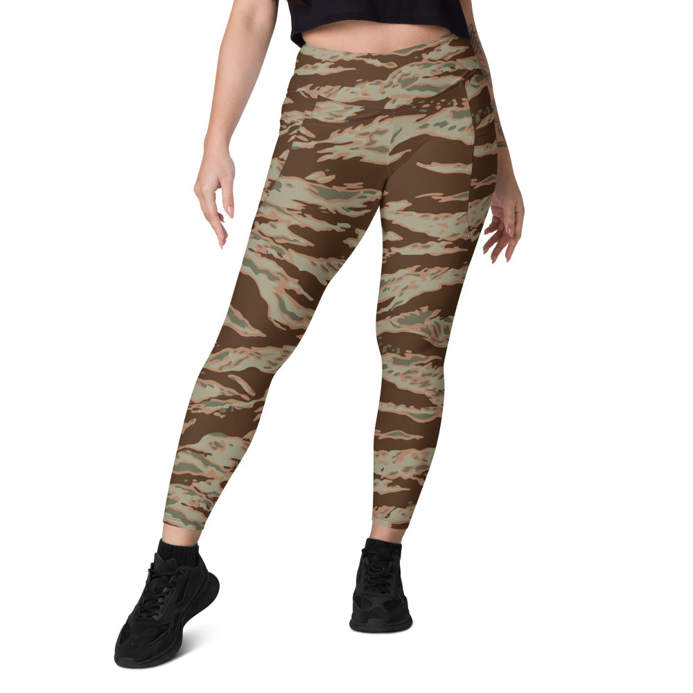 Miami Tiger Stripe Arid CAMO Leggings with pockets - Womens With Pockets