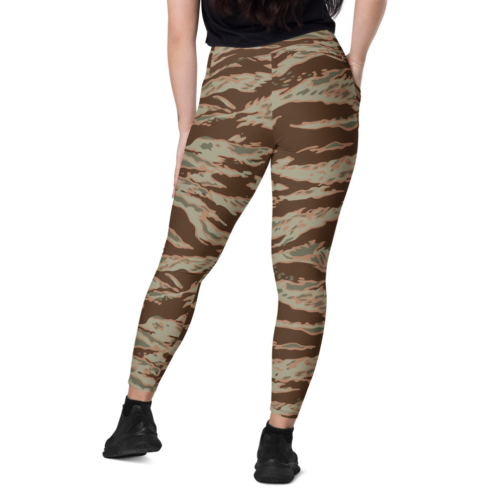 Miami Tiger Stripe Arid CAMO Leggings with pockets - Womens With Pockets