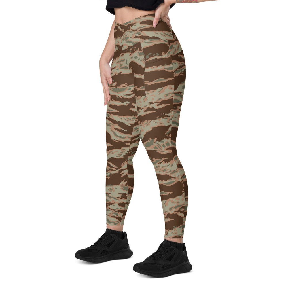 Miami Tiger Stripe Arid CAMO Leggings with pockets - Womens With Pockets