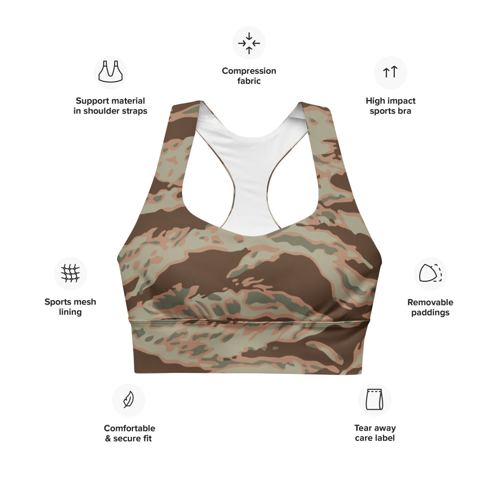 Miami Tiger Stripe Arid CAMO Longline sports bra - Womens Sports Bra