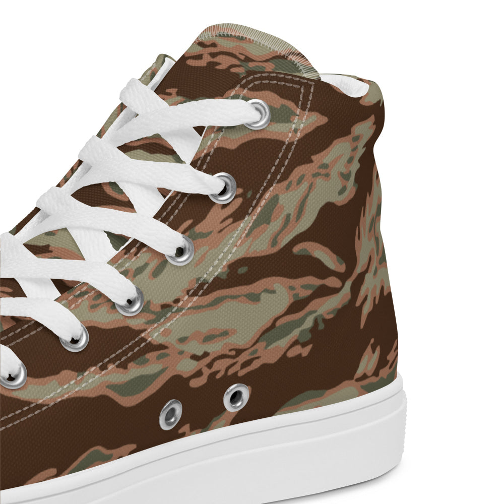 Miami Tiger Stripe Arid CAMO Men’s high top canvas shoes - Mens High Top Canvas Shoes