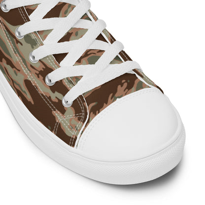 Miami Tiger Stripe Arid CAMO Men’s high top canvas shoes - Mens High Top Canvas Shoes