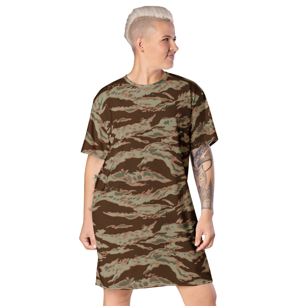 Miami Tiger Stripe Arid CAMO T-shirt dress - 2XS - Womens T-Shirt Dress