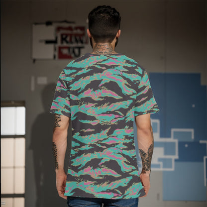 Miami Tiger Stripe CAMO Men’s 100% Cotton T-Shirt - Mens