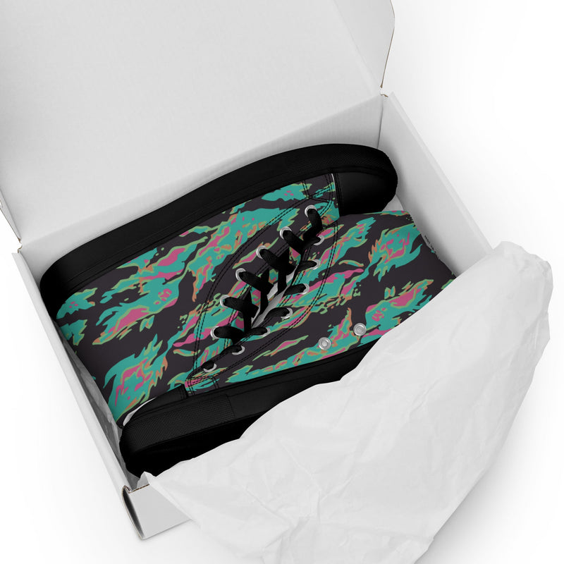 Tiger Stripe Miami CAMO Mens High-Top Canvas Shoes