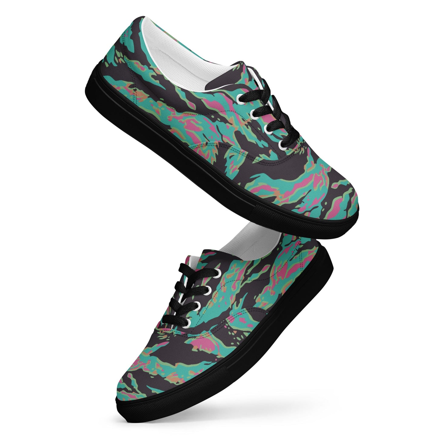 Miami Tiger Stripe CAMO Mens Lace-Up Canvas Shoes - Lace-up