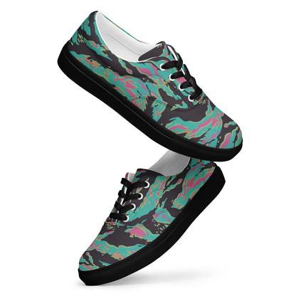 Miami Tiger Stripe CAMO Mens Lace-Up Canvas Shoes - Lace-up
