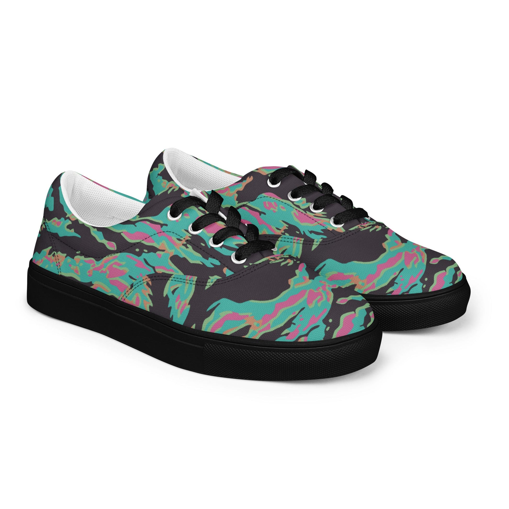 Miami Tiger Stripe CAMO Mens Lace-Up Canvas Shoes - Lace-up