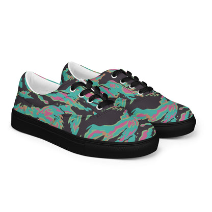 Miami Tiger Stripe CAMO Mens Lace-Up Canvas Shoes - Lace-up