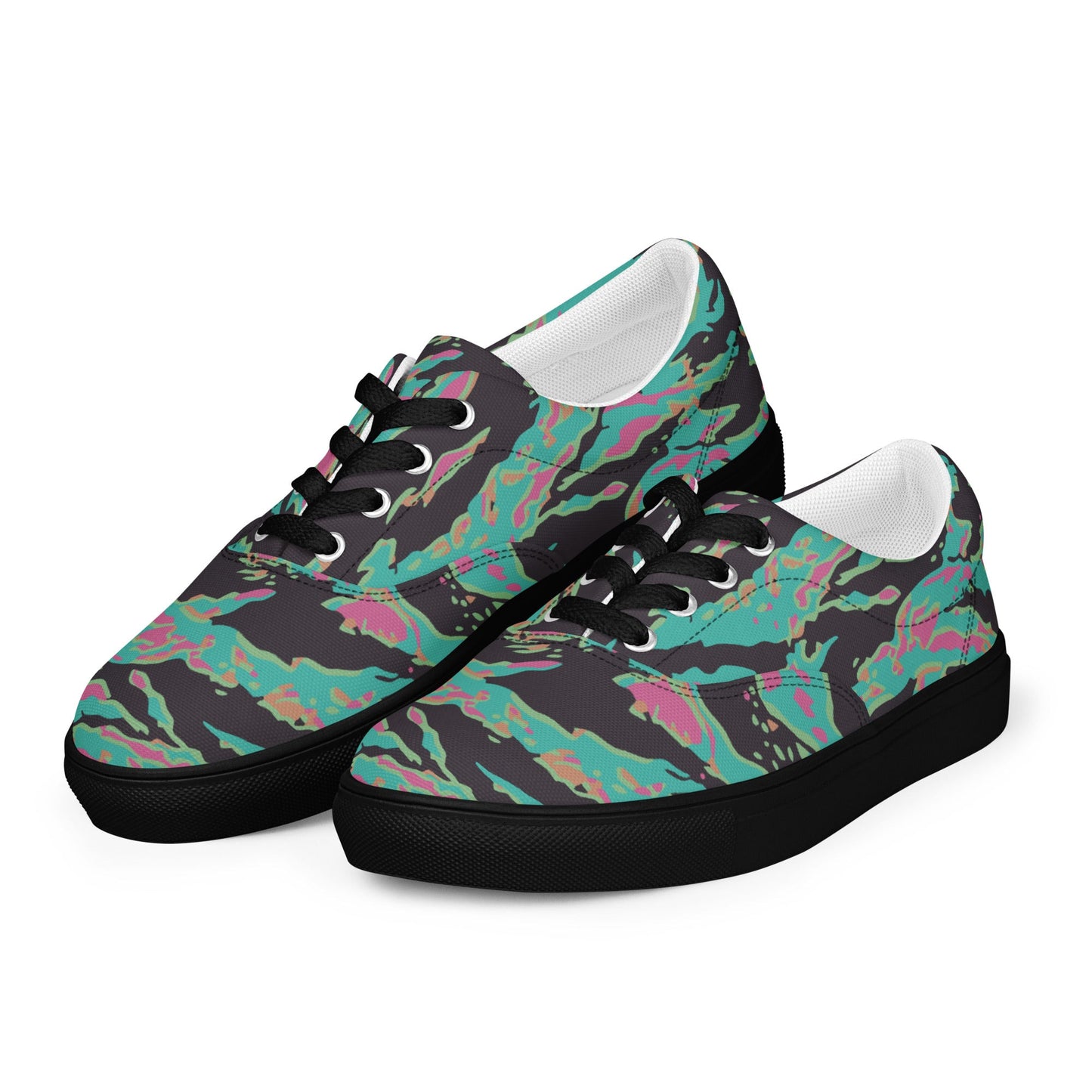 Miami Tiger Stripe CAMO Mens Lace-Up Canvas Shoes - Lace-up