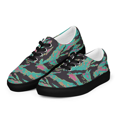 Miami Tiger Stripe CAMO Mens Lace-Up Canvas Shoes - Lace-up