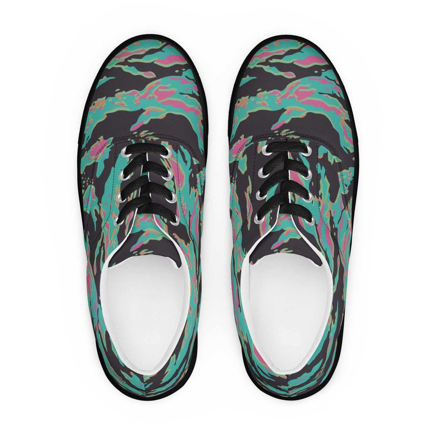 Miami Tiger Stripe CAMO Mens Lace-Up Canvas Shoes - Lace-up