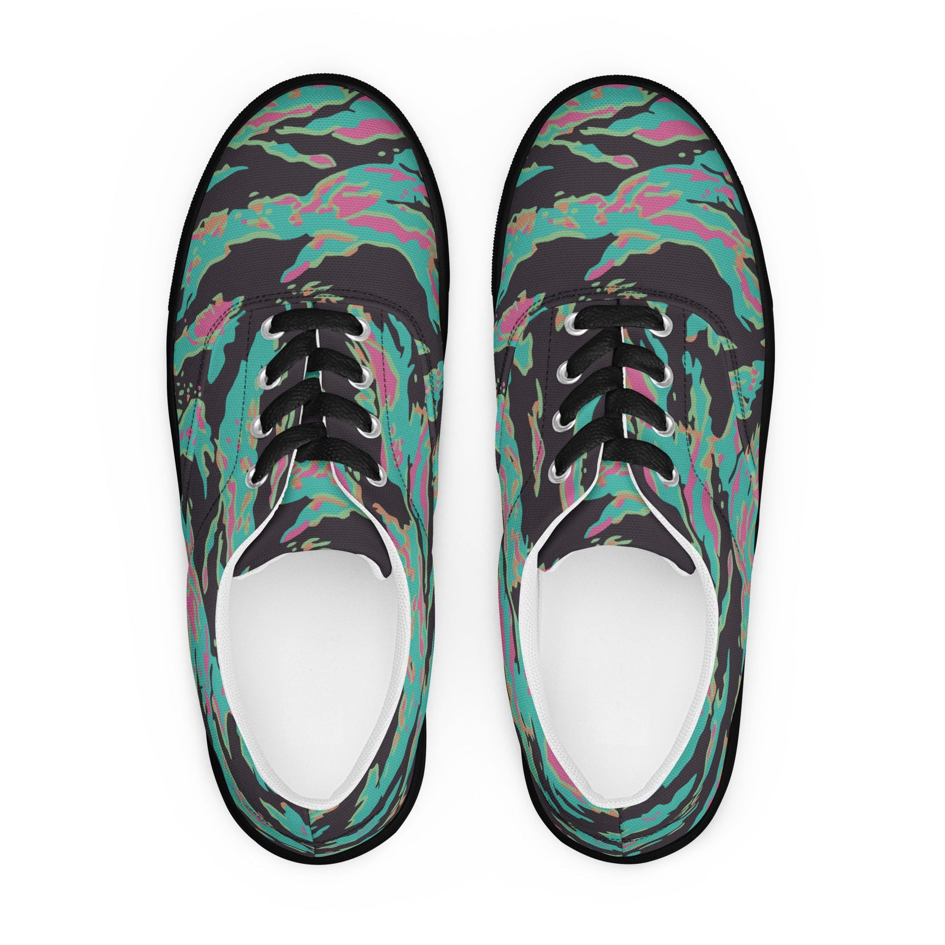 Miami Tiger Stripe CAMO Mens Lace-Up Canvas Shoes - Lace-up