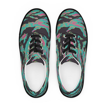 Miami Tiger Stripe CAMO Mens Lace-Up Canvas Shoes - Lace-up