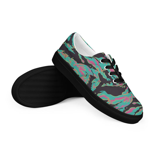 Miami Tiger Stripe CAMO Mens Lace-Up Canvas Shoes - 5 - Lace-up