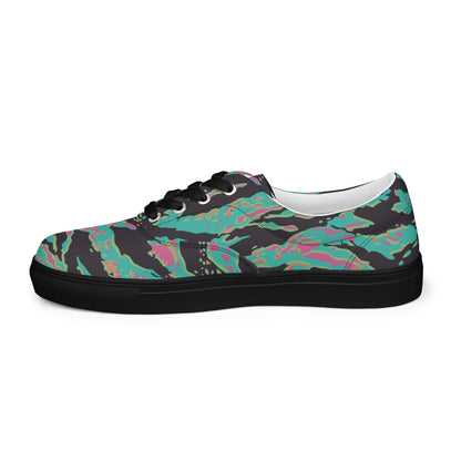 Miami Tiger Stripe CAMO Mens Lace-Up Canvas Shoes - Lace-up