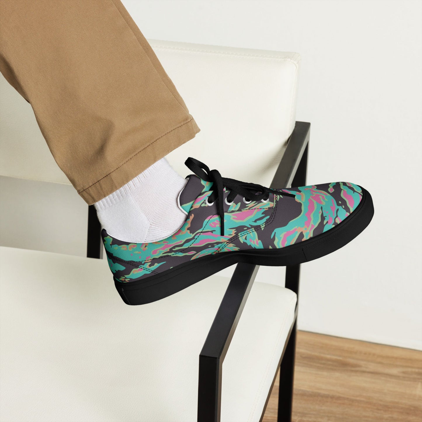 Miami Tiger Stripe CAMO Mens Lace-Up Canvas Shoes - Lace-up