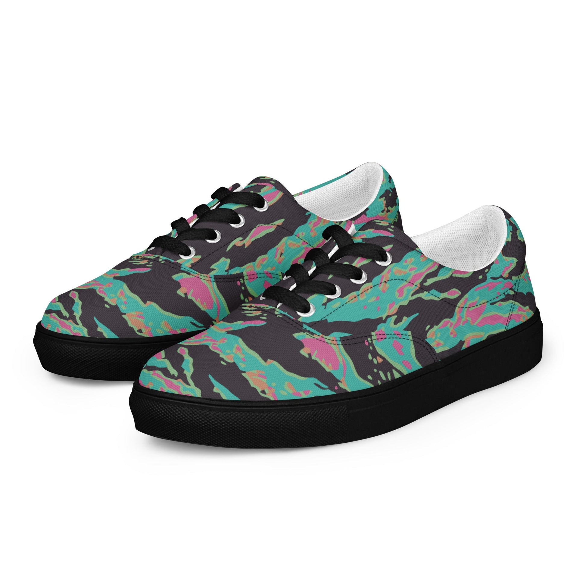Miami Tiger Stripe CAMO Mens Lace-Up Canvas Shoes - Lace-up