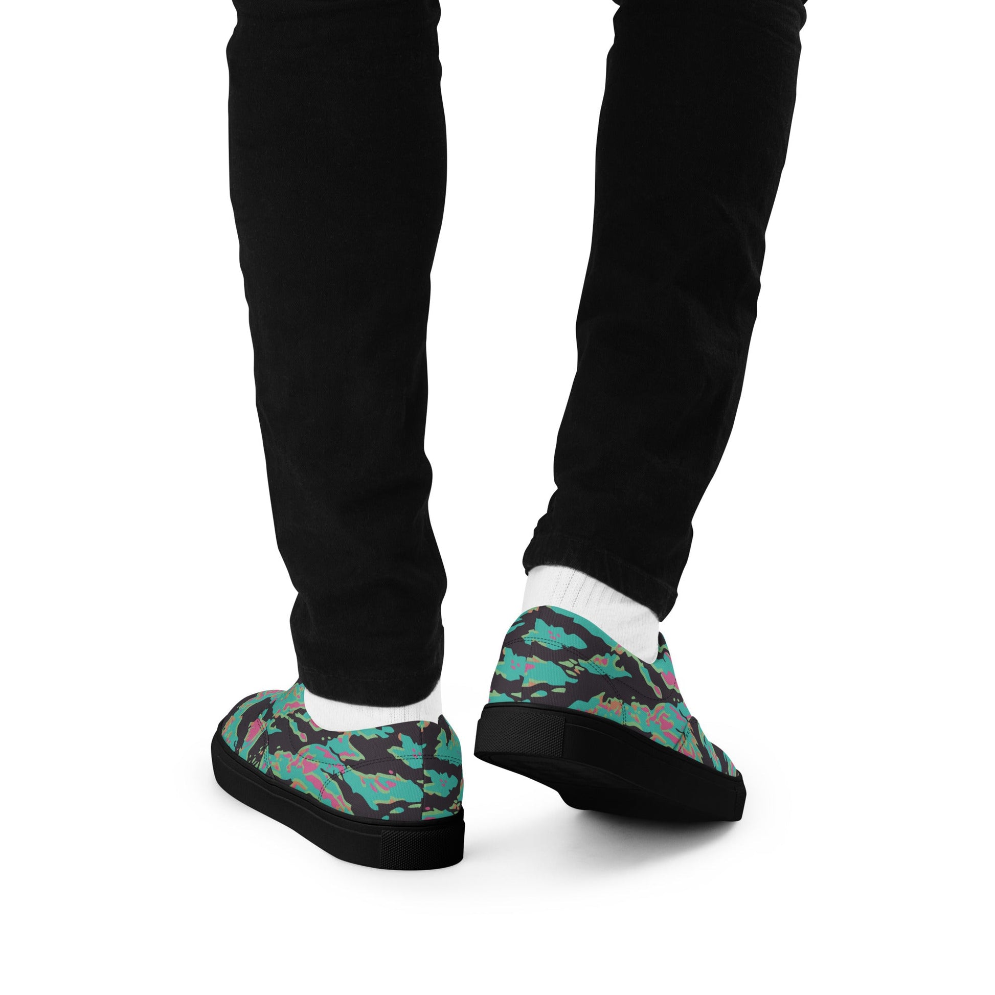Miami Tiger Stripe CAMO Mens Lace-Up Canvas Shoes - Lace-up