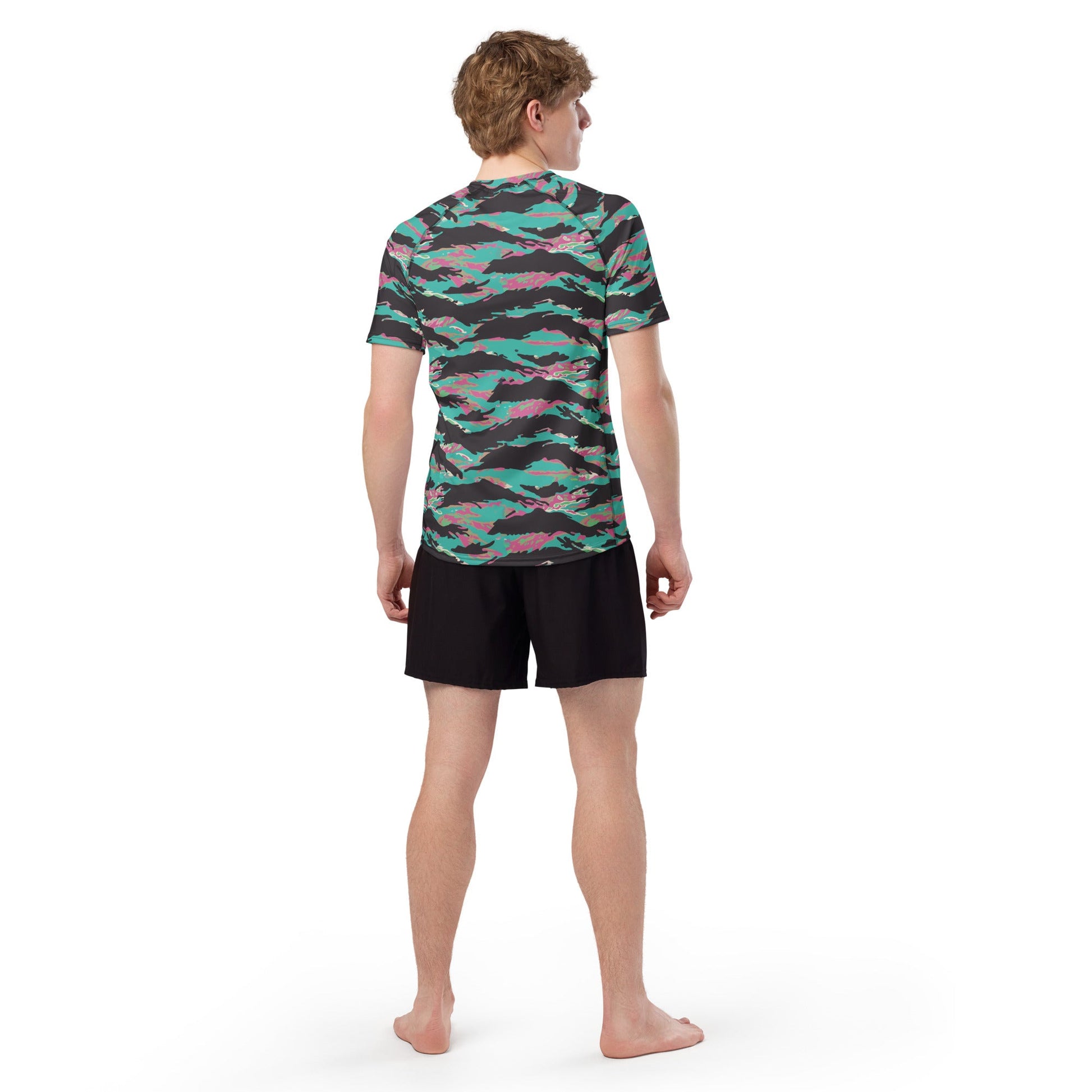 Miami Tiger Stripe CAMO Mens Short-Sleeve Rash Guard - Short-sleeve Guards