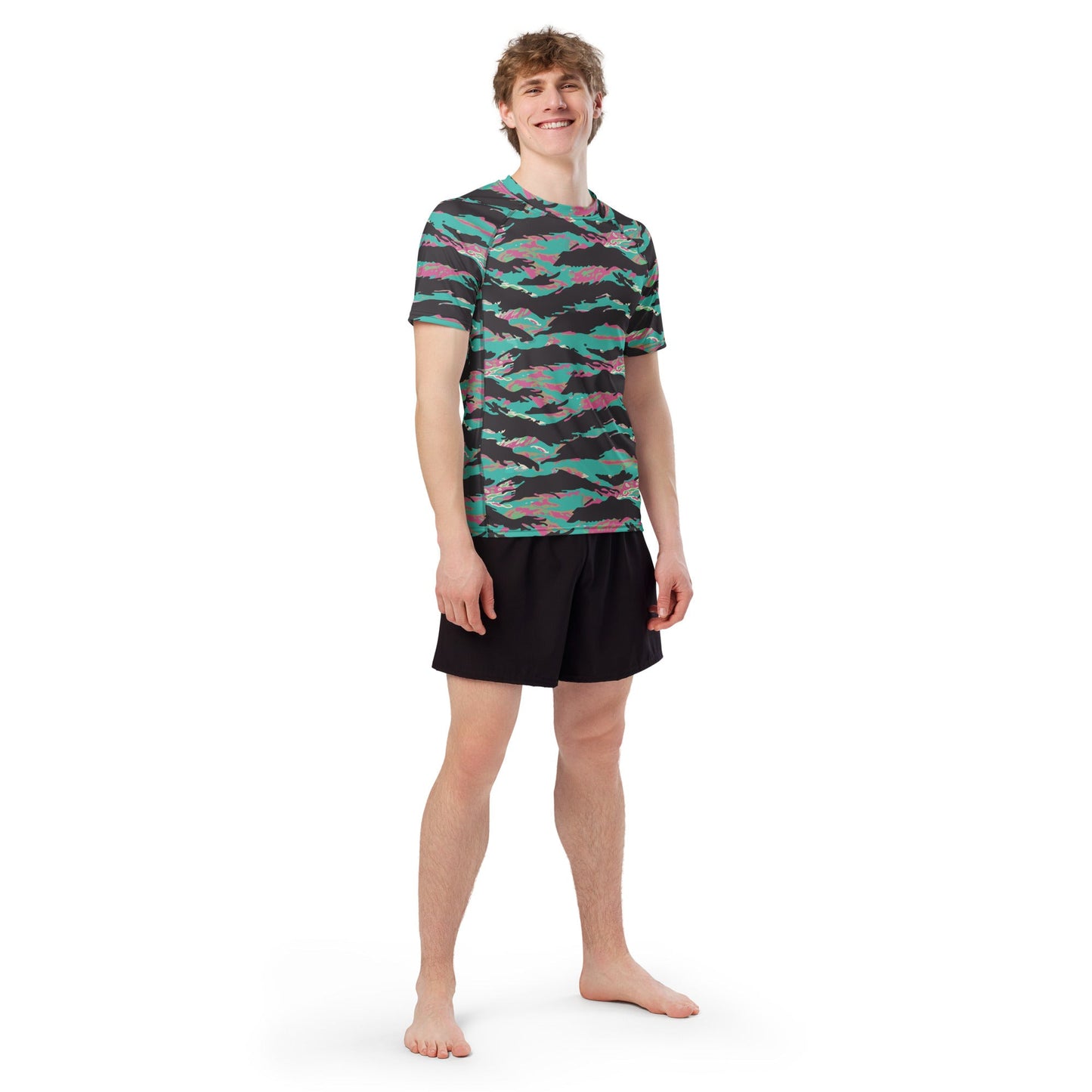 Miami Tiger Stripe CAMO Mens Short-Sleeve Rash Guard - Short-sleeve Guards