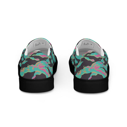 Miami Tiger Stripe CAMO Mens Slip-On Canvas Shoes