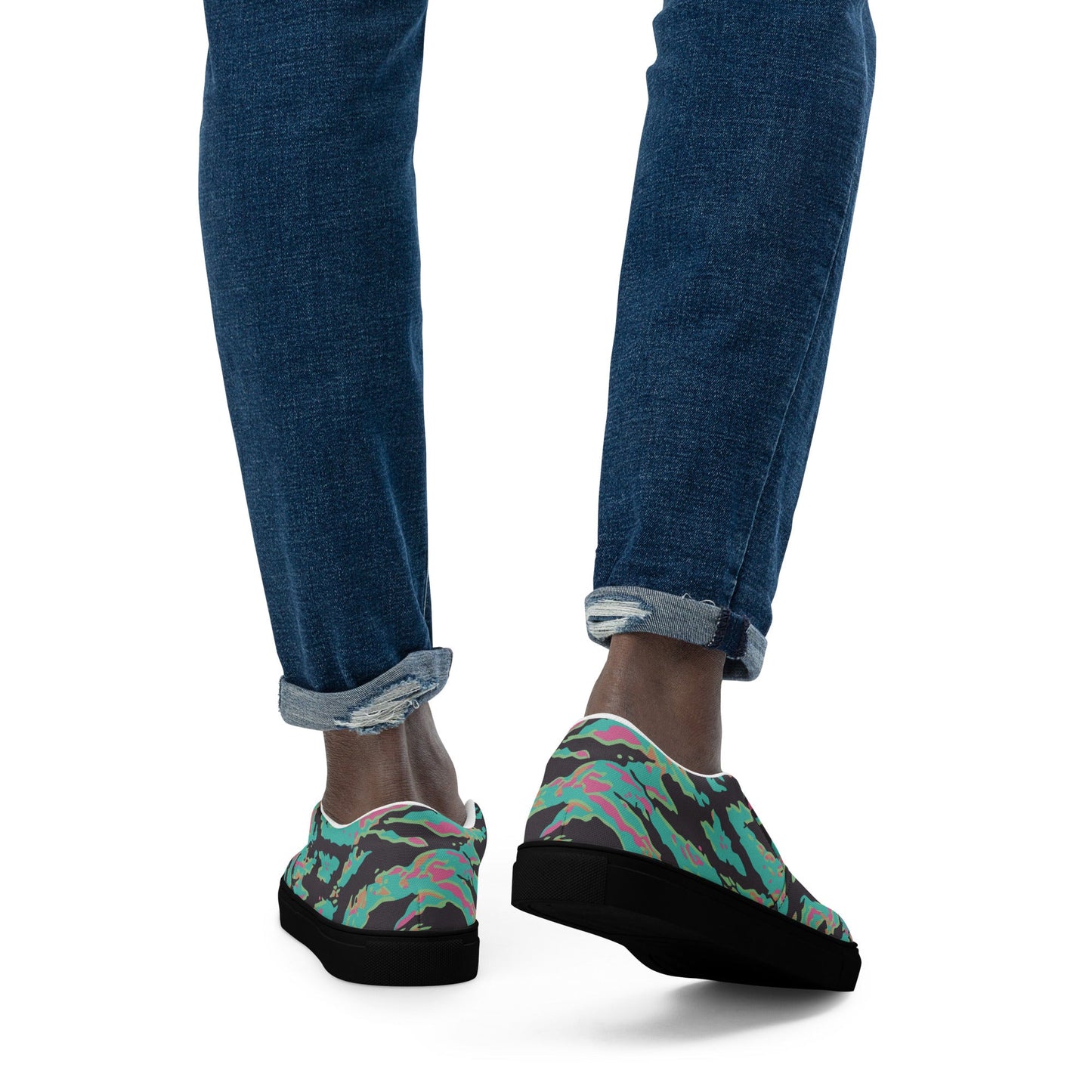 Miami Tiger Stripe CAMO Mens Slip-On Canvas Shoes