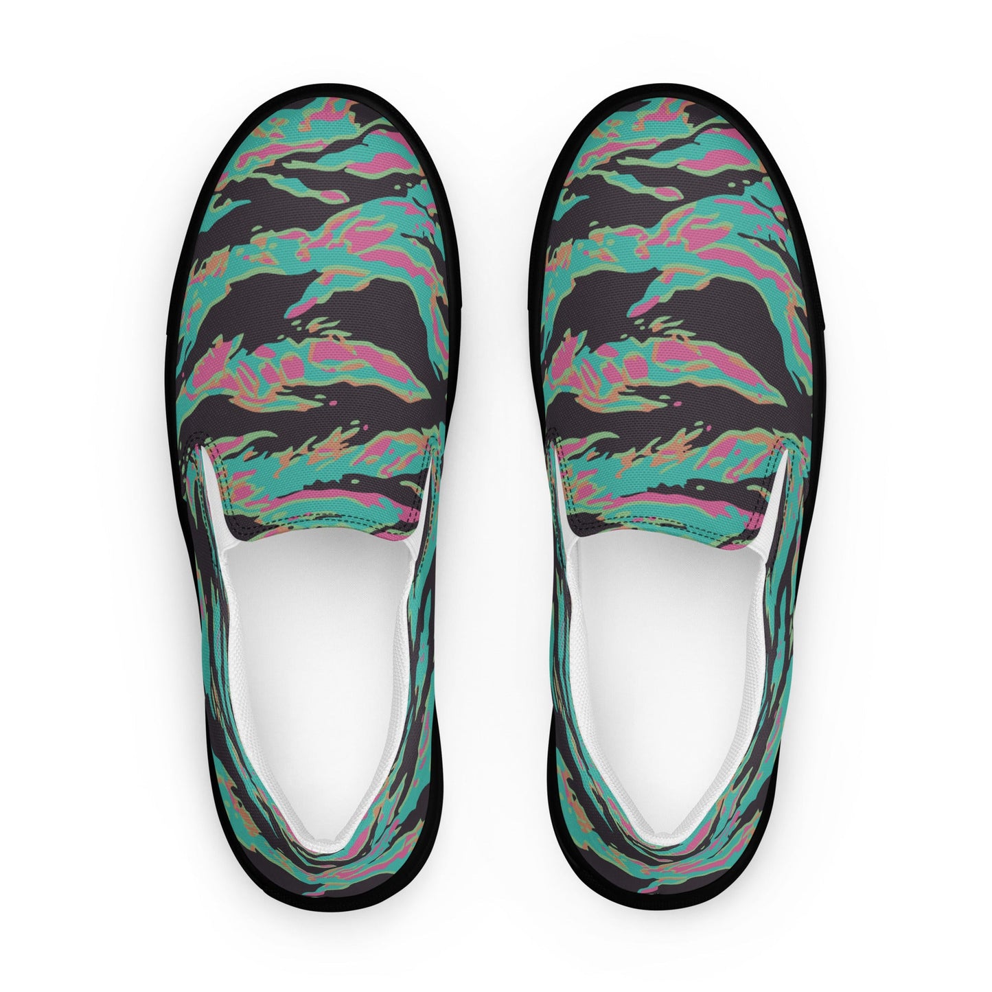 Miami Tiger Stripe CAMO Mens Slip-On Canvas Shoes