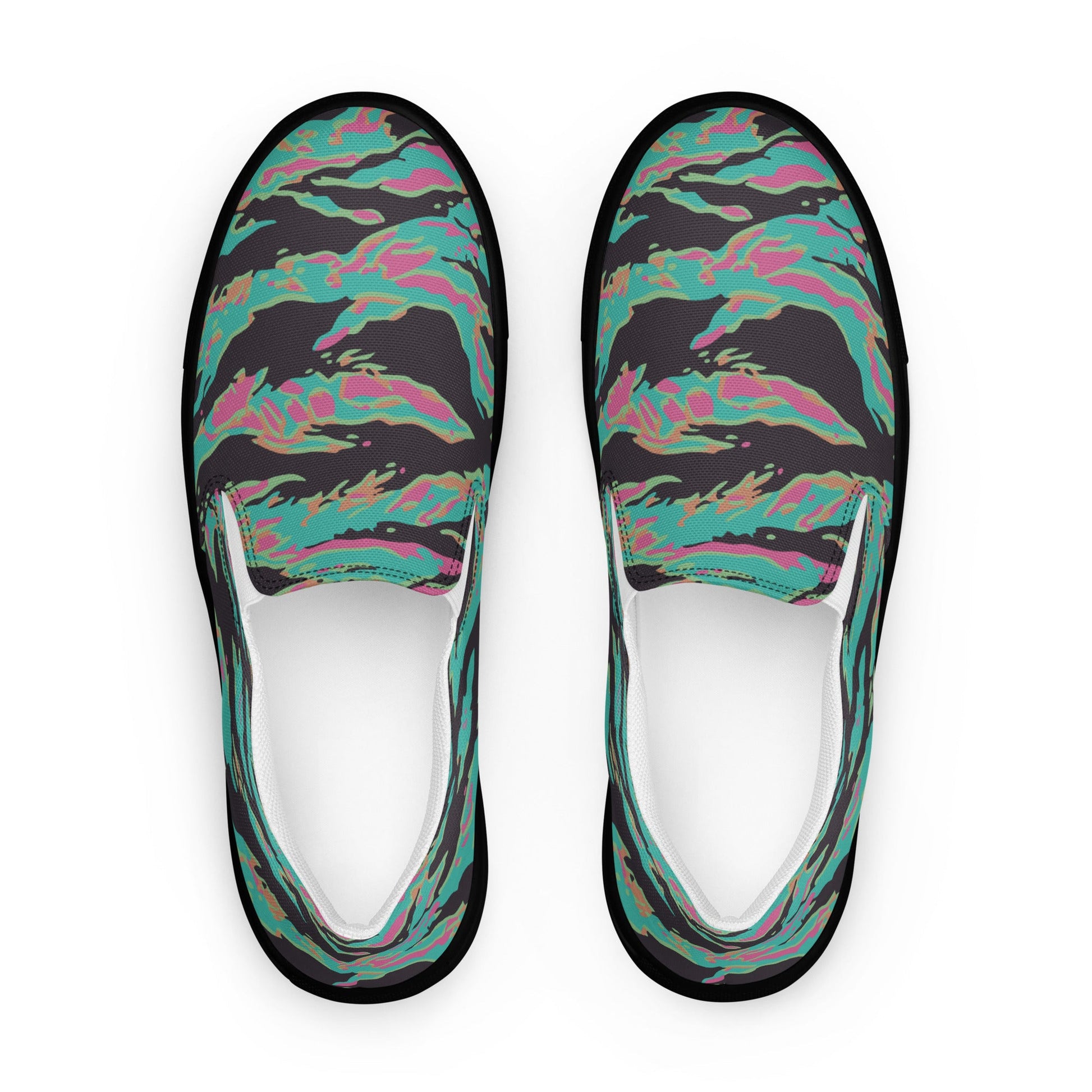 Miami Tiger Stripe CAMO Mens Slip-On Canvas Shoes
