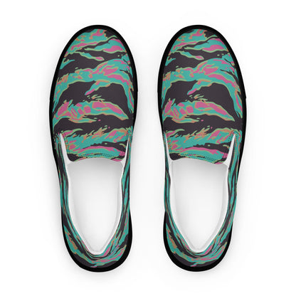 Miami Tiger Stripe CAMO Mens Slip-On Canvas Shoes