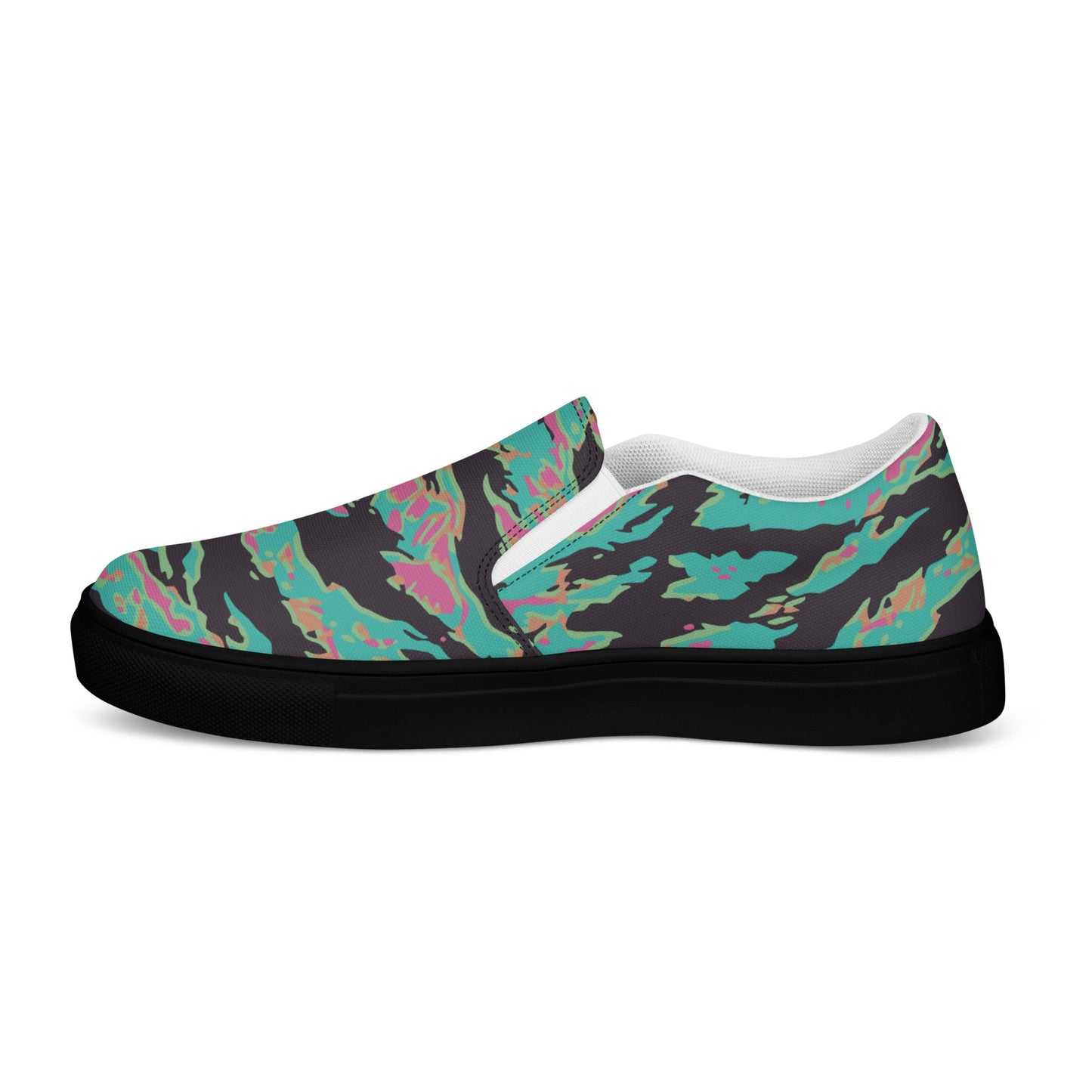 Miami Tiger Stripe CAMO Mens Slip-On Canvas Shoes