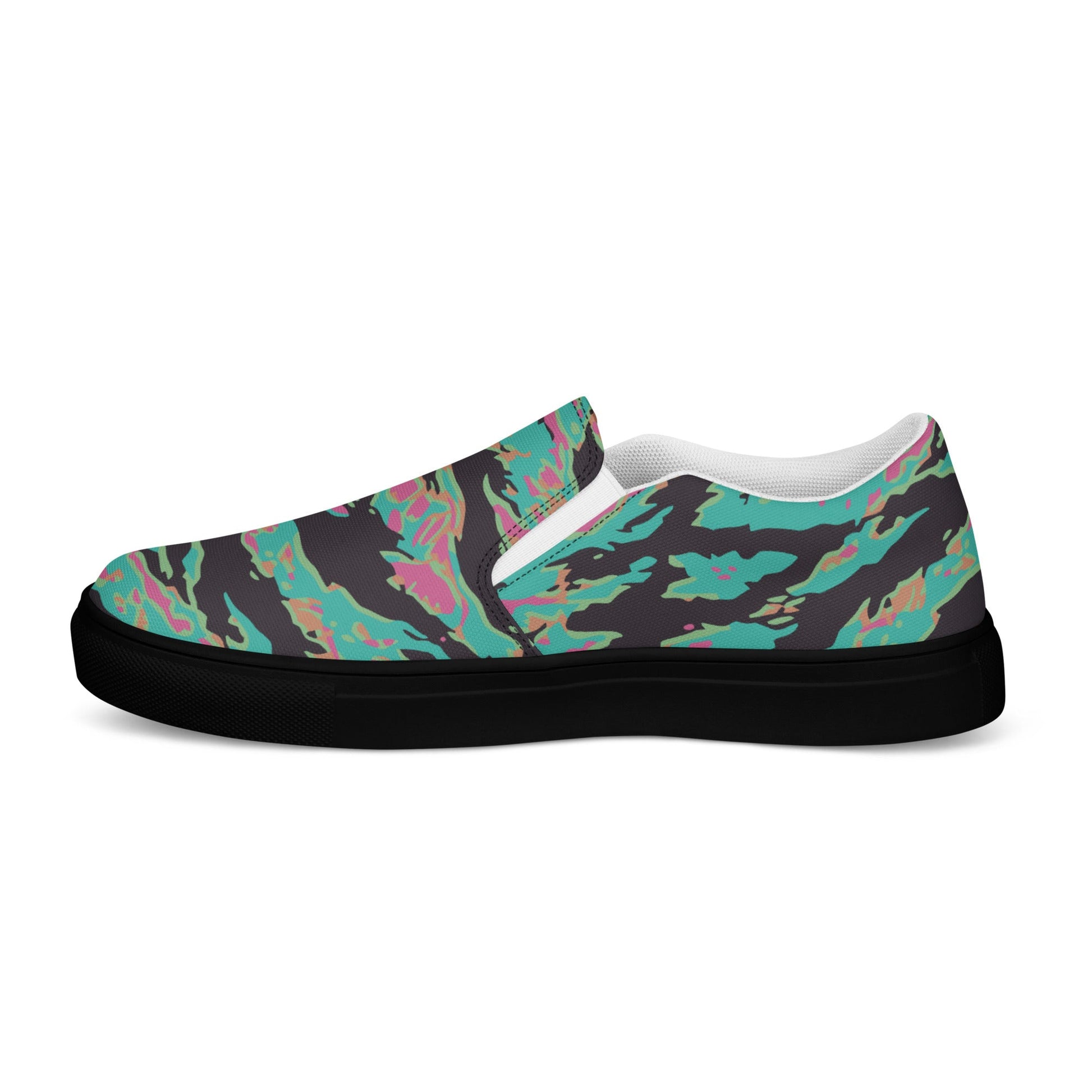 Miami Tiger Stripe CAMO Mens Slip-On Canvas Shoes