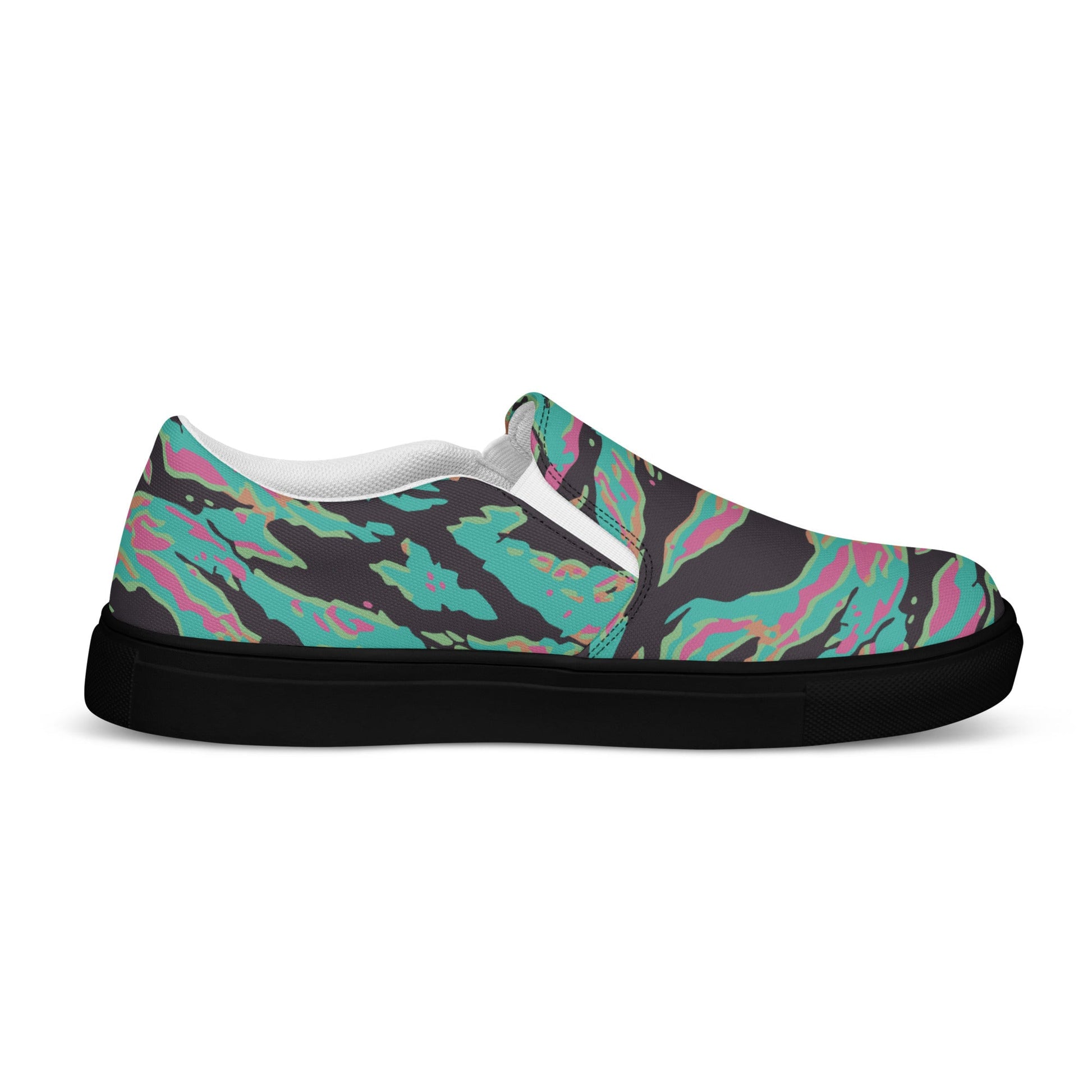 Miami Tiger Stripe CAMO Mens Slip-On Canvas Shoes
