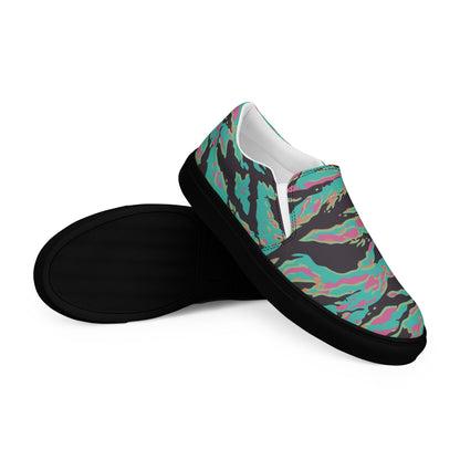 Miami Tiger Stripe CAMO Mens Slip-On Canvas Shoes