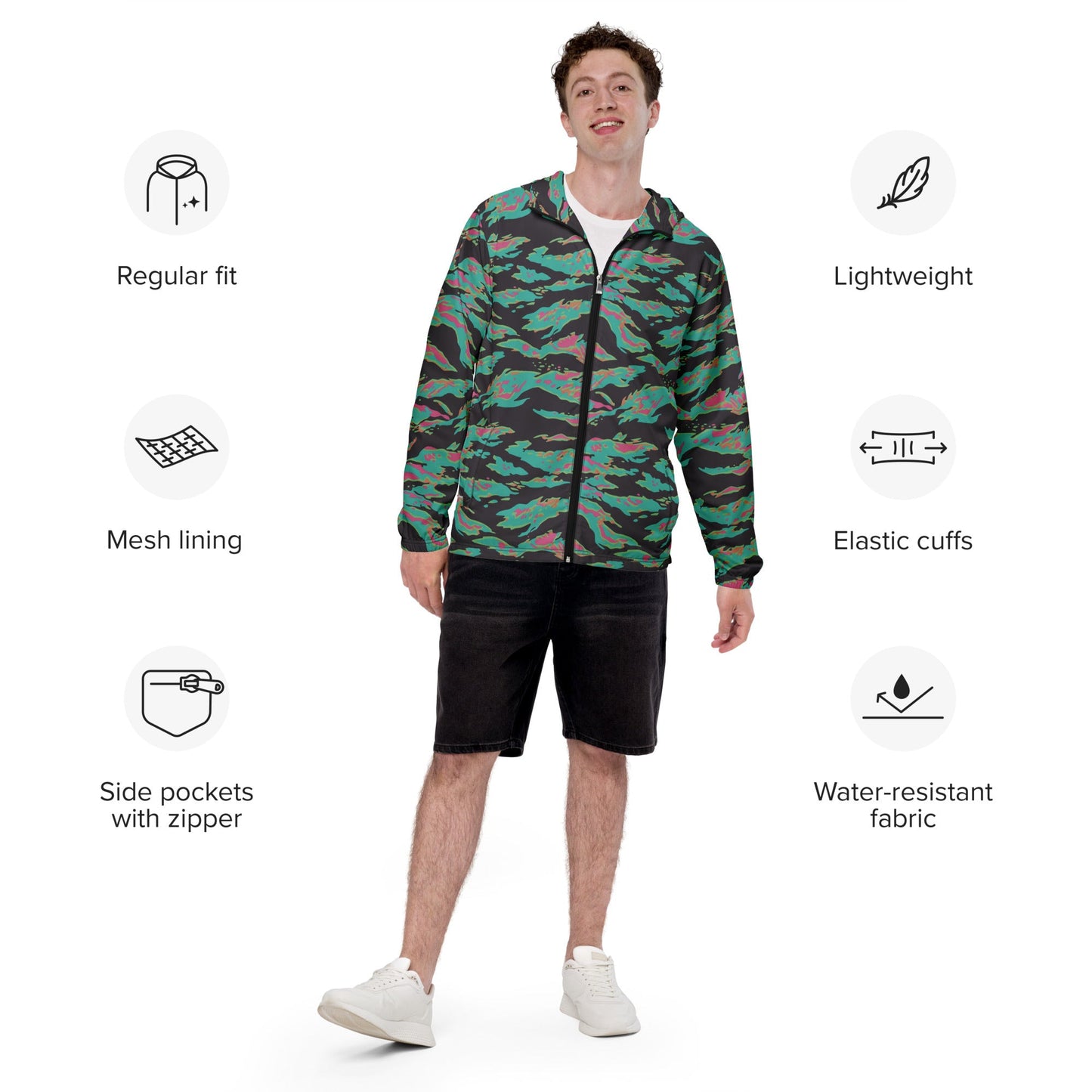 Miami Tiger Stripe CAMO Mens windbreaker - Windbreakers