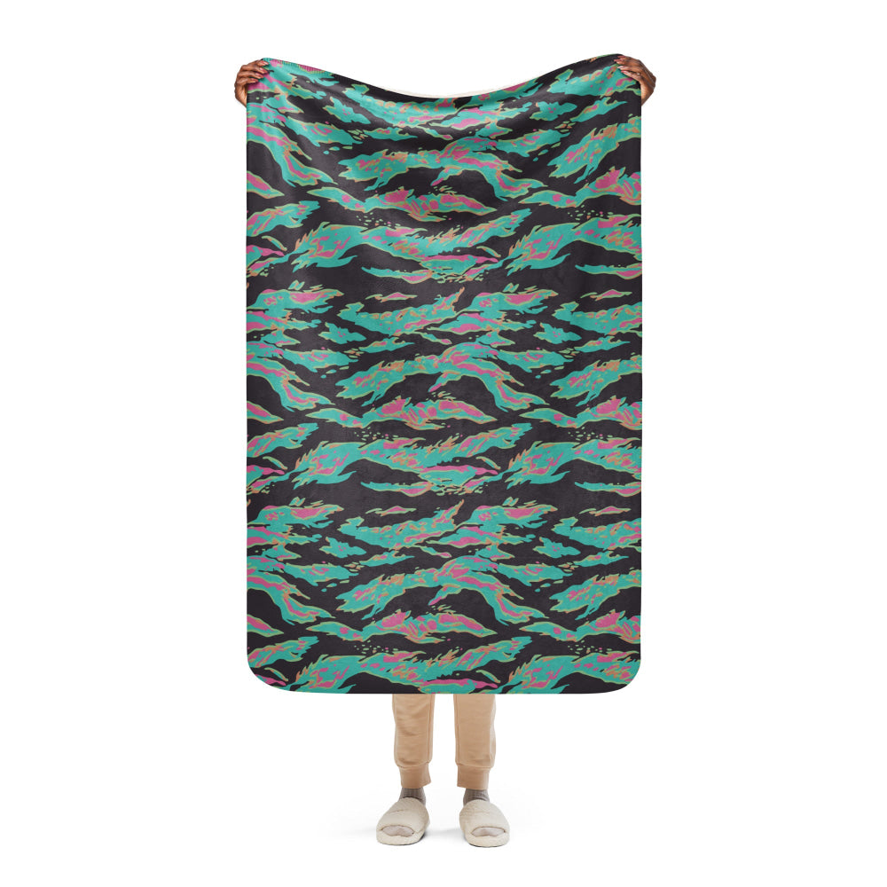 Miami Tiger Stripe CAMO Sherpa blanket - 37″×57″ - Blanket