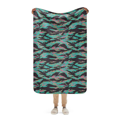 Miami Tiger Stripe CAMO Sherpa blanket - 37″×57″ - Blankets