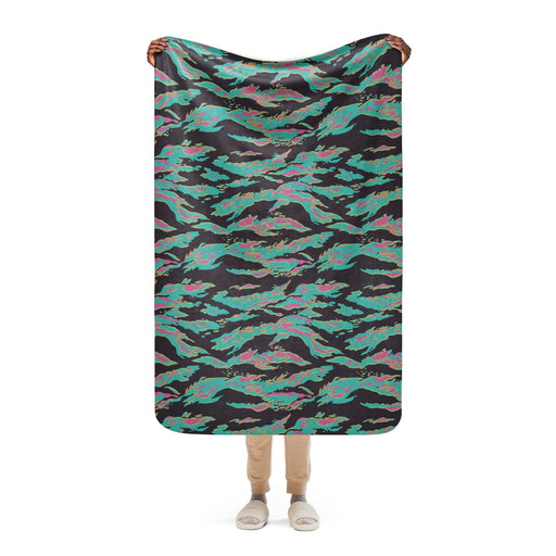 Tiger Stripe Miami CAMO Sherpa Blanket - 37″×57″