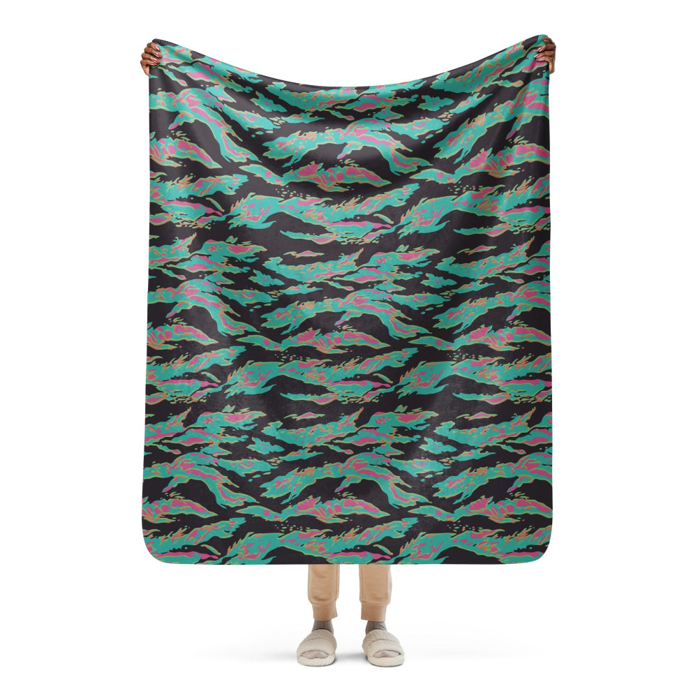 Miami Tiger Stripe CAMO Sherpa blanket - 50″×60″ - Blanket