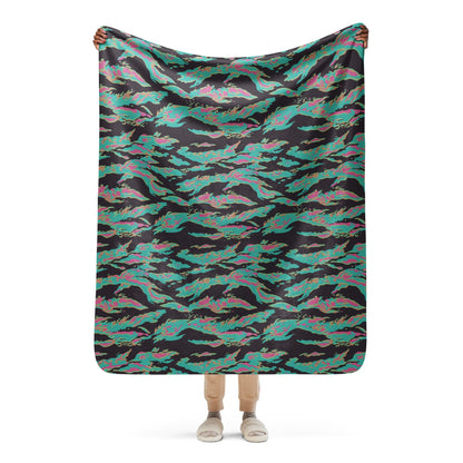 Miami Tiger Stripe CAMO Sherpa blanket - 50″×60″ - Blankets