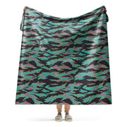 Tiger Stripe Miami CAMO Sherpa Blanket - 60″×80″